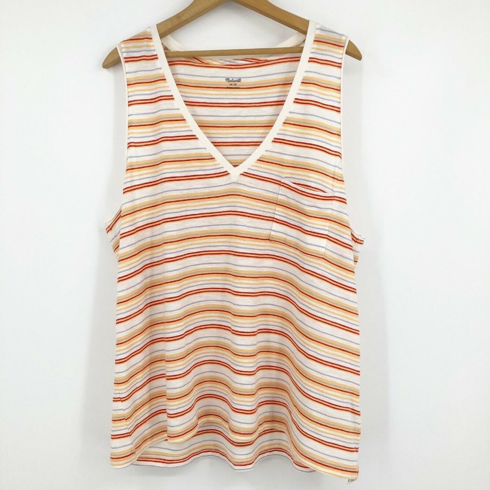 SOLD❣MADEWELL Whisper V Neck Pocket Tank Sz M - Picture 1 of 8